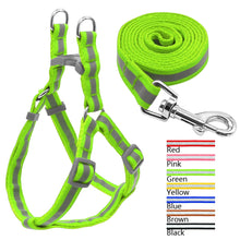 Load image into Gallery viewer, 7 Colors Nylon Reflective Dog Harness Leash Lead Set