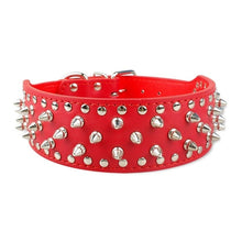 Load image into Gallery viewer, 2inch Wide Spiked Studded Leather Collars