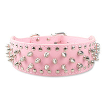 Load image into Gallery viewer, 2inch Wide Spiked Studded Leather Collars