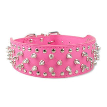 Load image into Gallery viewer, 2inch Wide Spiked Studded Leather Collars