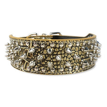 Load image into Gallery viewer, 2inch Wide Spiked Studded Leather Collars